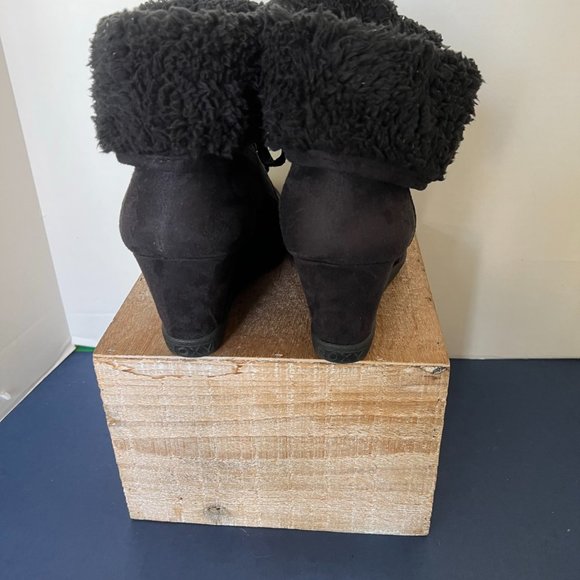 Roxy Paula Black Wedge Cuff Boot - Picture 6 of 11